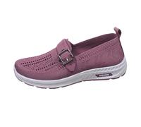 LOPILY Zapato Vestir Mujer Hebilla, nuevos Zapatos de Mujer de Comercio Exterior, Zapatos Casuales para Madres, Calcetines, Zapatos de Malla, Zapatillas de (Purple, 40)