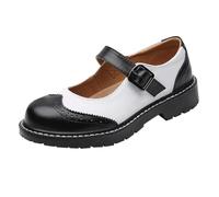 LOPILY Zapatos Baile Mujer Cuero con Hebilla Colgante y Gruesa de para Mujer, con de Europa y Unidos. (Dark Gray, 41)