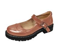 LOPILY Zapatos Baile Mujer Cuero con Hebilla Colgante y Gruesa de para Mujer, con de Europa y Unidos. (Pink, 40)