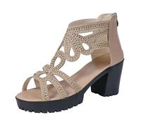 LOPILY Zapatos Bajos Mujer Elegante trasera para mujer, talla grande, para uso exterior (Gold, 36)