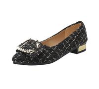 LOPILY Zapatos Color Mostaza Mujer bajo para Mujer, cómodos, a Cuadros, de Internet, Primavera y otoño, Perezosos, de tacón Grueso (Black, 40)