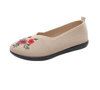 LOPILY Zapatos De Seguridad Mujer Ligeros para Mujer, Informales Transpirables de Punto, Estilo Nacional, para Caminar (Beige, 41)