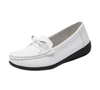 LOPILY Zapatos Delicados Mujer Woven Go Walking Shoes Arch Support Hands Slip In Sneakers (White, 41)