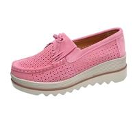 LOPILY Zapatos Mujer Invierno Bordados Cuero Primavera y otoño, Zapatos Informales cómodos tacón bajo para Mujer