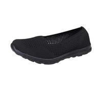 LOPILY Zapatos Mujer Invierno de Deporte Tejidas Transpirables para Caminar, sin Cordones, de, con Soporte para el y Las Manos (Black, 41)