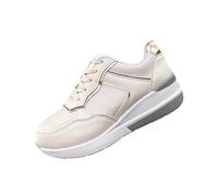 LOPILY Zapatos Mujer Invierno de otoño e Invierno para Mujer, Zapatos para Correr, Zapatos Casuales cómodos (Beige, 43)