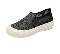 LOPILY Zapatos Mujer Invierno Hueca para Mujer, Transpirables de Color sólido con Soporte para (Black, 35)