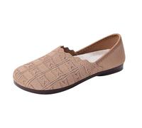 LOPILY Zapatos Mujer Invierno Malla para Mujer, con Punta Redonda, cómodos, Transpirables, Informales, sin Cordones, adecuados para Caminar con flexibilidad. (Coffee, 38)