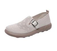 LOPILY Zapatos Mujer Invierno Mujer, Informales, con de Red y, cómodos y de Cabeza Redonda. (White, 35)