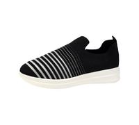 LOPILY Zapatos Mujer Invierno transpirables y para mujer, zapatillas sin cordones con soporte para el (Black, 42)