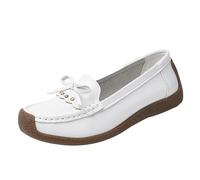 LOPILY Zapatos Mujer Invierno Woven Go Walking Shoes Arch Support Hands Slip In Sneakers (White, 41)