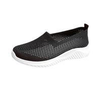 LOPILY Zapatos Mujer Invierno y Verano para Mujer, con Parte Superior Hueca, Bloques de Color y metálica, tacón Inclinado (Black, 41)