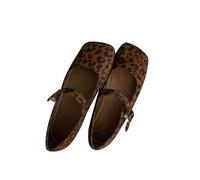 LOPILY Zapatos Mujer Rojo Vestir Toe Ballet Shoes Casual Inside Raising (Coffee, 36)