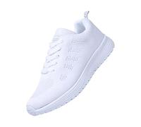 LOPILY Zapatos Palo Zapatos Casuales, de Verano, Zapatos Casuales de con tacón Transpirable y Hueco (White, 36)