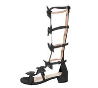 LOPILY Zapatos Plata informales para mujer, sandalias de verano a la para mujer, sandalias con y botas (Black, 38)