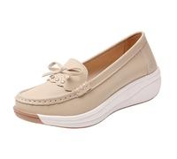 LOPILY Zapatos Primavera Mujer Woven Go Walking Shoes Arch Support Hands Slip In Sneakers (Beige, 41)