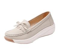 LOPILY Zapatos Primavera Mujer Woven Go Walking Shoes Arch Support Hands Slip In Sneakers (Grey, 41)