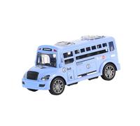 lopituwe Autobús Escolar de Juguete con conducción inercial Realista, tamaño Compacto, Educativo, Puertas Que se abren, Regalo para niños y Adolescentes, Azul, 13 x 5.5 x 6 cm