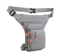 lopituwe Bolsa de Pierna para Motocicleta de Ajuste Universal, cinturón Ajustable, Impermeable, fácil Llevar, Acceso rápido, para Viajar, Tela Oxford, Gris