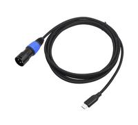 lopituwe Cable conector USB C a XLR profesional para conectar teléfonos y portátiles a potentes sistemas de mezcla de audio. Cable USB C XLR. Conector audio macho. Mezclador, Negro, 200 centímetros