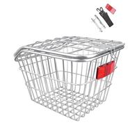 lopituwe Cesta Trasera Universal para Bicicleta, fácil de Instalar, de Hierro Premium, Resistente y organizadora de Accesorios para Ciclismo. Cesta portátil para Guardar, con Tapa, 29 x 22.5 x 26 cm