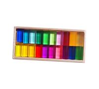 lopituwe Cubos acrílicos con Estuche de Almacenamiento. Bloques de construcción Colores Brillantes. Reflejos únicos Que inspiran una Experiencia Aprendizaje lúdica, Estilo A