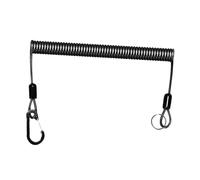 lopituwe Cuerda de Seguridad para Pesca Robusta, Herramienta para Atar cañas de Pescar, cordón retráctil Ligero en para Espiral, Alambre Acero, Cuerda elástica Resistencia, Negro, Estirado 200cm
