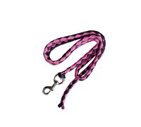 lopituwe Cuerda para Caballos confiable con mosquetón Resistente y cincha. Ideal para entusiastas de la equitación y Equipos de Entrenamiento Ecuestre. Se Fija al Cabestro o, Rosa y Negro, 2.5 m