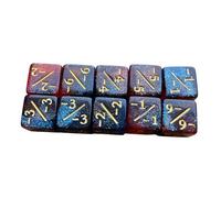 lopituwe Dados Digitales Multicolor acrílicos de Seis Caras, Herramienta didáctica para Aprender a sumar y restar Durante los Juegos de Dados acrílicos Seis Caras, Oscuro con Naranja, 16mm