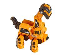 lopituwe Este Coche de Dinosaurio transformable Ofrece Aventuras Gracias a su Empuje Manual hacia adelante en Ambos Modos. Vehículo de ingeniería deformación para niños, Braquiosaurio Amarillo