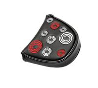 lopituwe Funda negra para cabeza de mazo con bordado circular, fundas para cabeza de putter de golf, cierre magnético premium, piel sintética para fundas de putters Odyssey