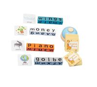 lopituwe Juego de ortografía para niños, Juego de Palabras rápido con Tarjetas didácticas, Bloques para Mejorar el Vocabulario, 3 a 8 años, ortografía con Letras coincidentes. , con Campana