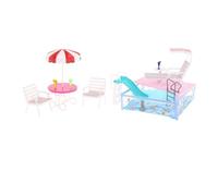 lopituwe Juego de Piscina Ligero para niños, Juguete Presente, muñeca, Juego de Piscina para muñecas 81 Pulgadas, Que fomenta el imaginativo, Juguetes baño para muñecas con Silla para Tomar el