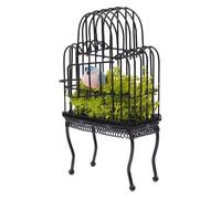 lopituwe Maqueta de casa de pájaros para decoración jardín a Escala 1/12. Ideal para niños y coleccionistas. Ideal para exhibiciones paisajes y escenas . Complementa tu colección Muebles , Negro