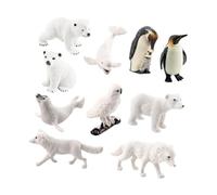 lopituwe Mini Juego de Figuras de Animales Polares, decoración, artesanía Detallada, simulación coleccionista, decoración Escritorio, Regalo, Juego Figuras Juguete Animales Polares,