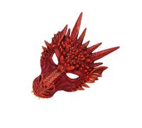 lopituwe Para Máscara de Animal única para Cosplay y Fiestas de Disfraces para Máscara de Cosplay de PU para Máscara Cosplay para Máscara de dragón para Máscara de Fiesta Máscaras de Halloween, Rojo
