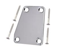 lopituwe Placa de unión del mástil de bajo eléctrico, tornillos cromados para placa de mástil, piezas para bajo eléctrico, fácil montaje incluido, tornillos para de de,