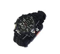 lopituwe Reloj de supervivencia, herramientas para acampar, equipo de senderismo, antorcha, mano de obra fina, suministros para exteriores, regalo multiusos, dispositivo de emergencia, Negro