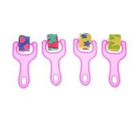 lopituwe Rodillo de Esponja para niños de 4 Estilos, Sello de Espuma para Pintar, Manualidades, Sellos, Color Rosa