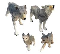 lopituwe Vibrantes Lobos Salvajes Animales Modelo decoración colección de Peluche para niños Divertido Juguete Educativo e Idea de Regalo Animal Salvaje Modelo decoración Regalo para niños