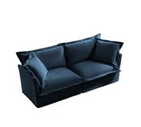LOPOO Sofá moderno de 2 plazas para espacios de vida acogedores, cojines profundos con fundas extraíbles, comodidad perfecta para la relajación, color azul intenso