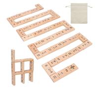 LOPOTIN 37pcs Dominó de Madera para Niños Juegos de Mesa de Suma Dominó para Niños Niñas Juego de Matemáticas para Aprender a Contar Regalo Cumpleaños Ideal