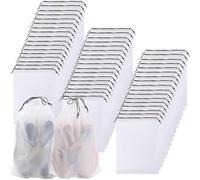 Loppdece 50 bolsas para zapatos grandes, bolsas de viaje para zapatos, a prueba de polvo, con cordón, resistentes al agua, bolsa de zapatos de viaje, bolsa de almacenamiento multifuncional para viajes