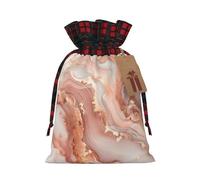 Loppott Bolsa de regalo de Navidad con estampado de fondo de mármol dorado rosa, bolsas de Navidad reutilizables regalos para fiestas de previa a las fiestas