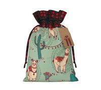 Loppott Bolsa de regalo de Navidad con estampado de llamas, bolsas de Navidad reutilizables para fiestas, suministros de regalo