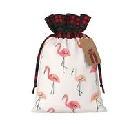 Loppott Flamingo. Bolsa de regalo de Navidad impresa, bolsas de Navidad reutilizables para fiestas de vacaciones, suministros de regalo