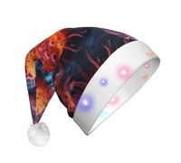 Loppott LED una pintura dibujada a mano de células cancerosas en un sombrero de Navidad impreso, sombrero de Navidad de felpa suave para adultos, Navidad, Año Nuevo, suministros para fiestas