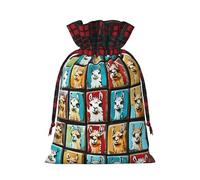 Loppott Muchas bonitas bolsas de regalo de Navidad con estampado de azulejos de llama, bolsas de Navidad reutilizables para fiestas, suministros de regalo