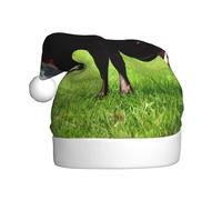 Loppott Sombrero de Navidad con estampado marrón de vaca suiza real para adultos, sombreros de Navidad para Navidad, Año Nuevo, fiesta de vacaciones