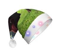 Loppott Sombrero de Navidad con estampado marrón de vaca suiza real, sombrero de Navidad de felpa suave para adultos, Navidad, Año Nuevo, suministros de fiesta festiva